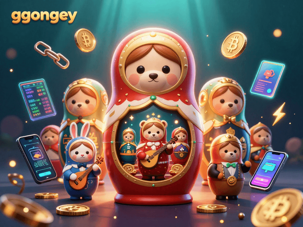 Experience the thrilling casino vibes of ggongey with vibrant 3D bears and crypto elements.
