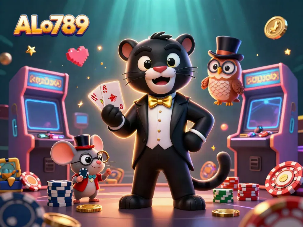 Engage with ALo789's vibrant casino atmosphere during an exciting game night with stylish characters.