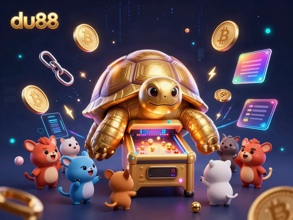 Experience the excitement of gaming at du88 with a vibrant 3D illustration showcasing thrilling elements and characters.