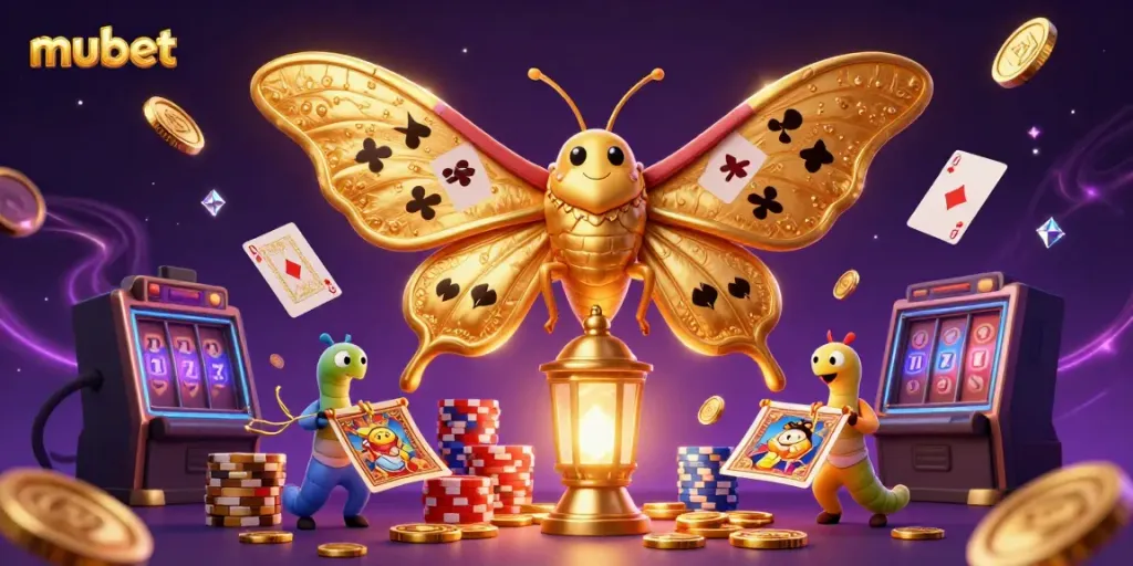 Experience thrilling action in mubet's vibrant casino scene with dazzling elements and golden treasures.