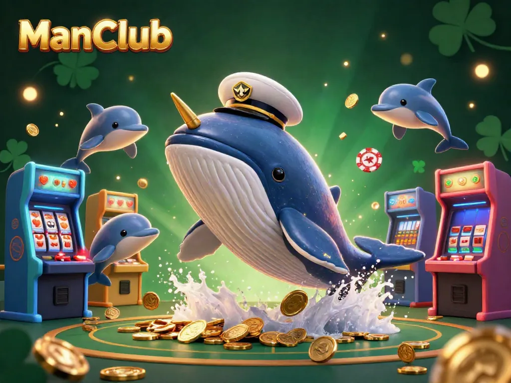 Experience thrilling wins at ManClub with vibrant characters in an exhilarating casino scene.