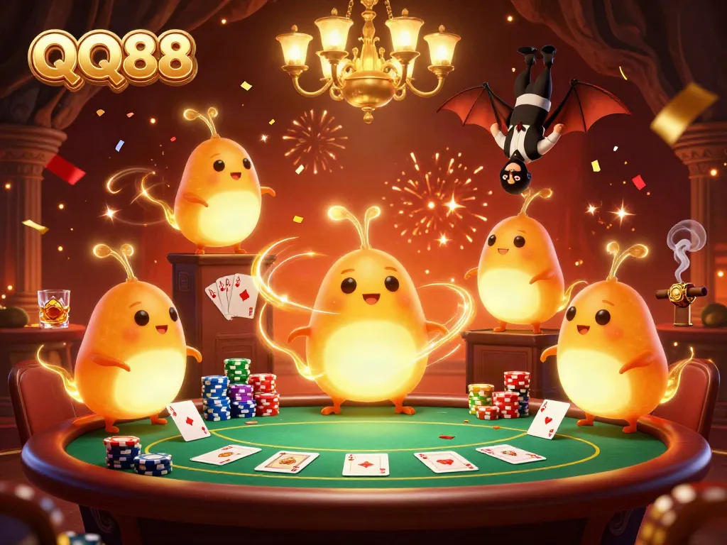 Experience the thrilling fantasy world of QQ88 in this vibrant casino scene.