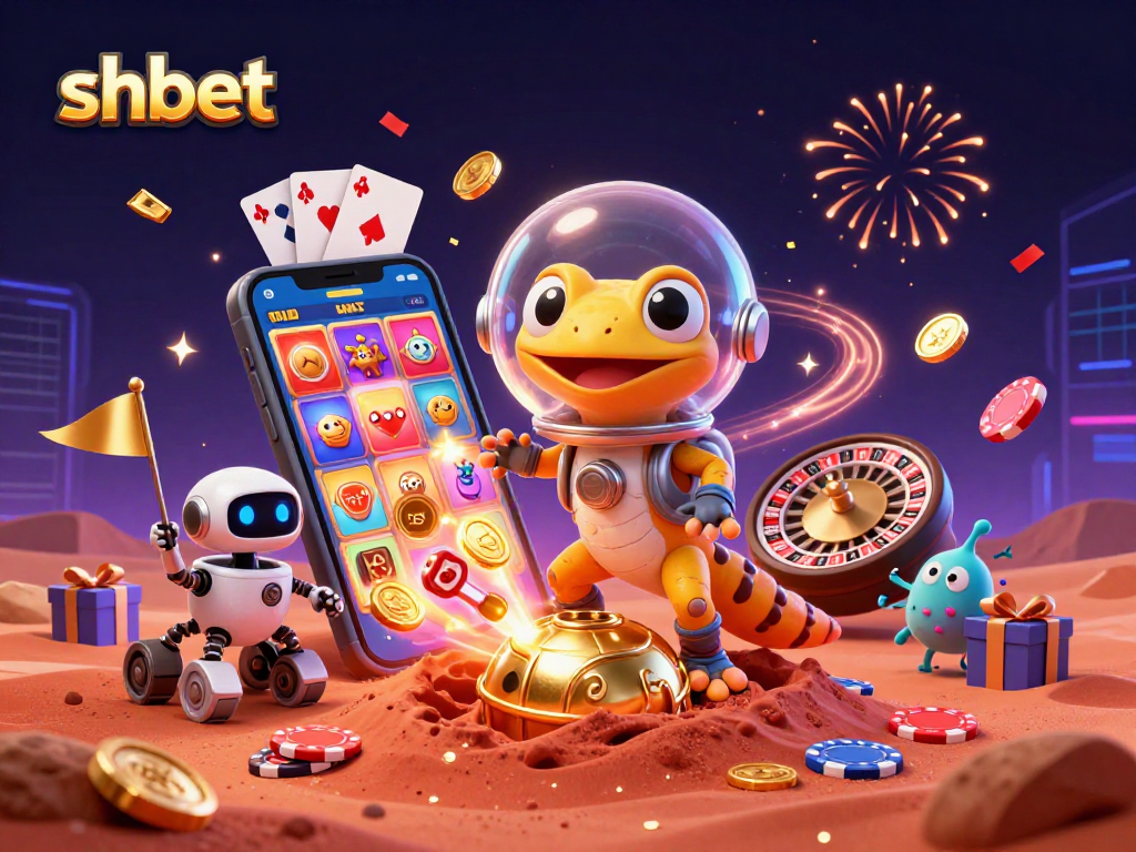 Engage with exciting shbet gaming as a Martian gecko finds a golden casino amid cheering alien bacteria.
