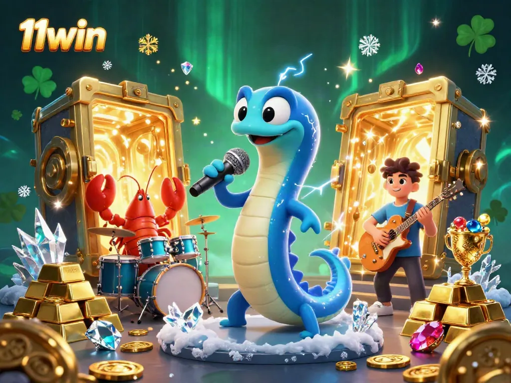 Experience the vibrant 11win underwater casino with a DJ eel, lobster drummer, and seahorse guitarist.