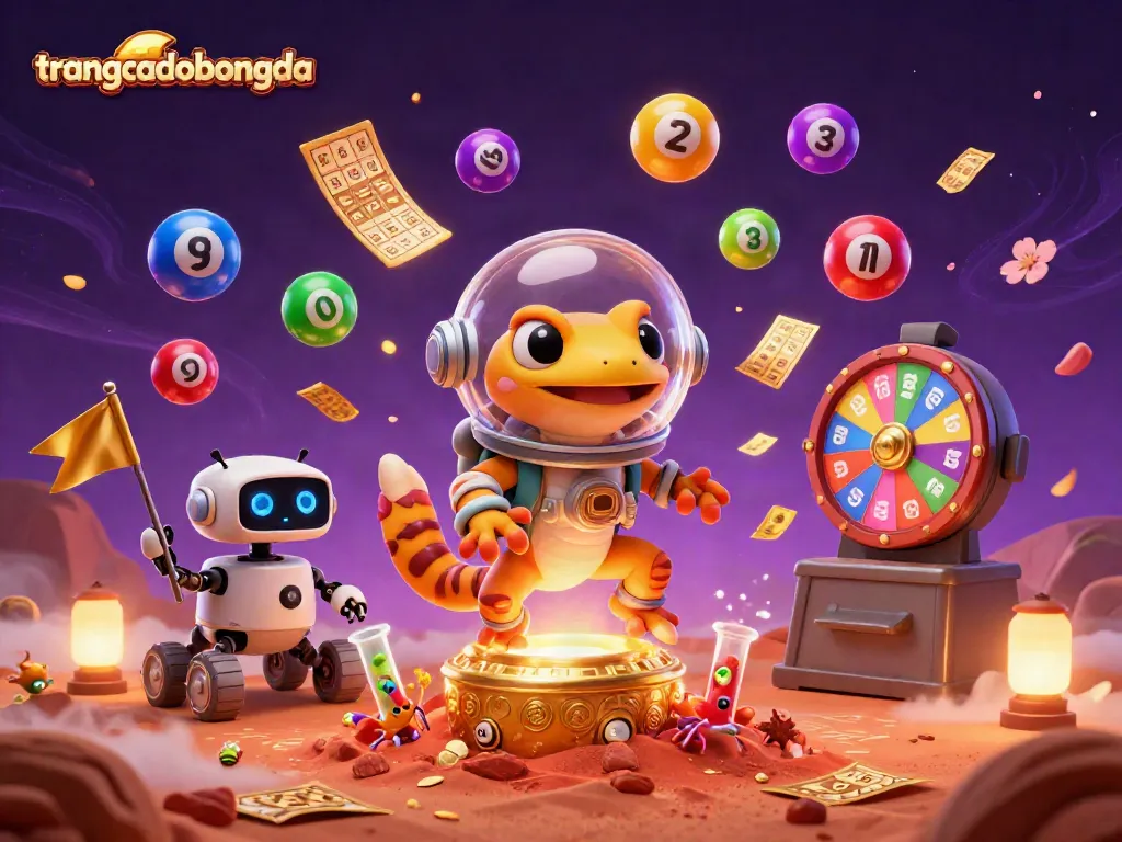 Engage with the thrilling world of gambling through trangcadobongda's vibrant 3D illustration.