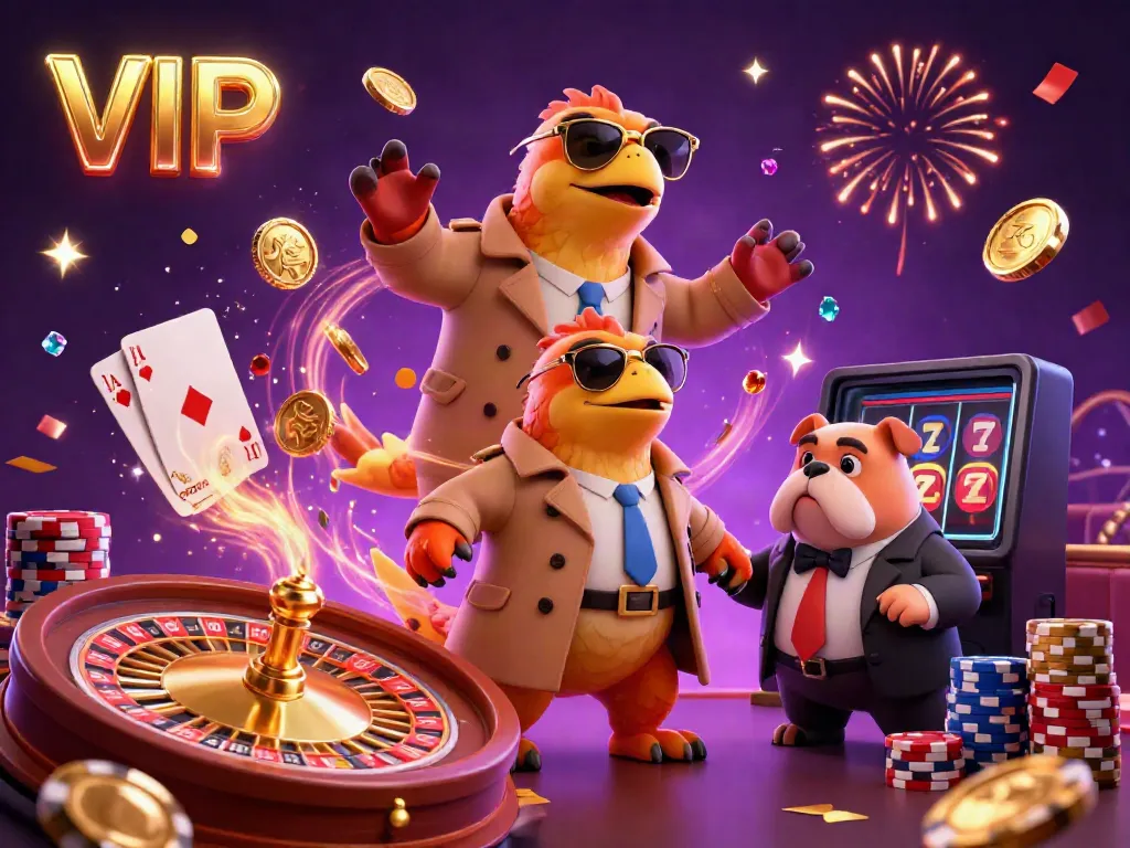 Experience the excitement of mubet with raptors in disguise attempting entry to a VIP casino, bursting with casino elements.